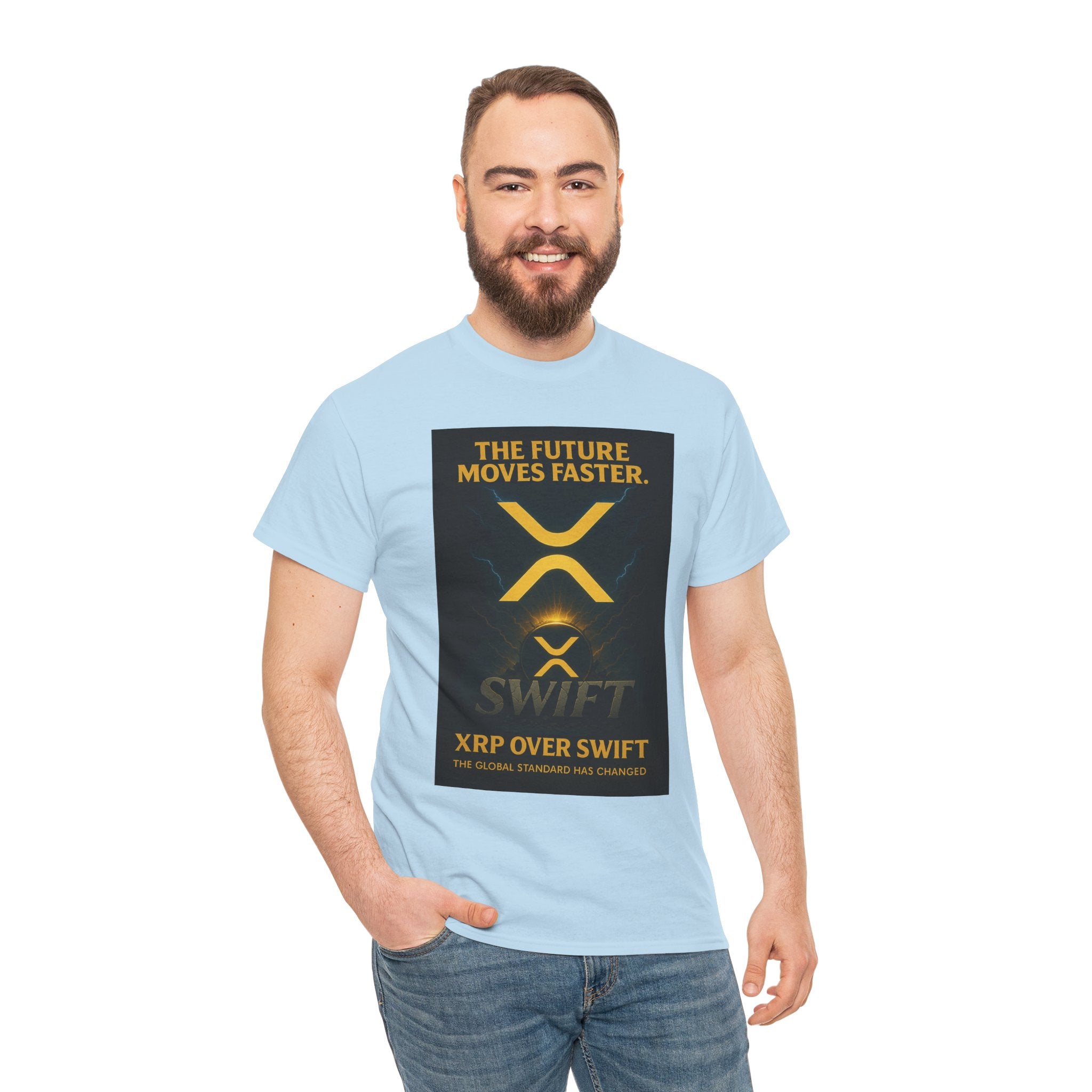 XRP Swift Crypto T-Shirt — “The Future Moves Faster” XRP Over Swift Tee
