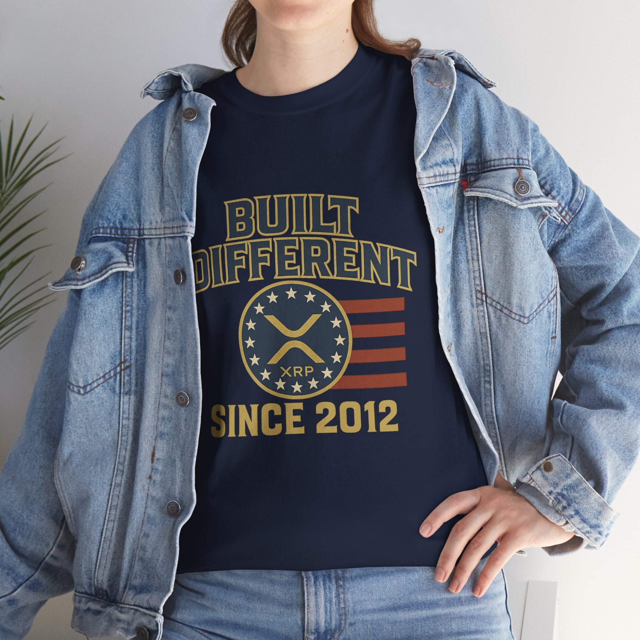 Built Different Since 2012 T-Shirt — American Flag Vintage Crew Tee
