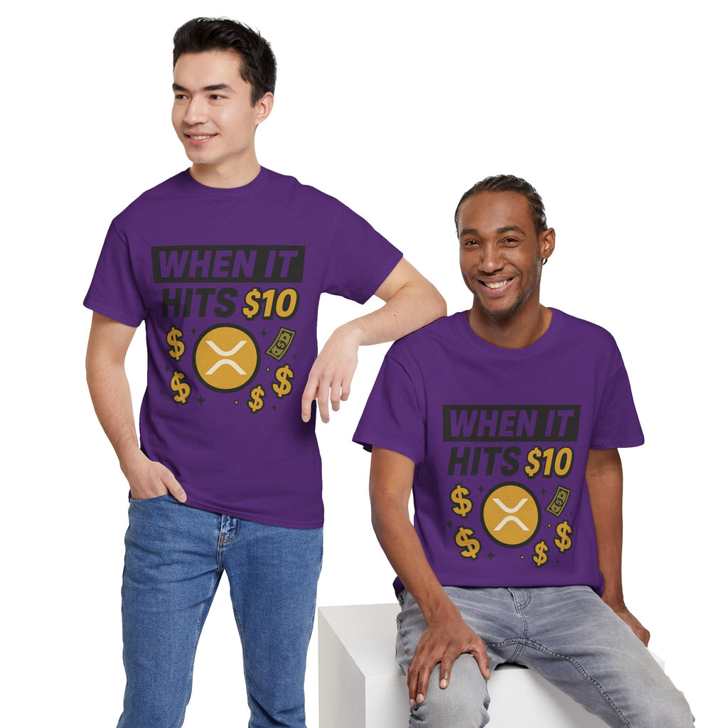 Crypto Tee - "When It Hits 10" Ripple XRP Meme Shirt