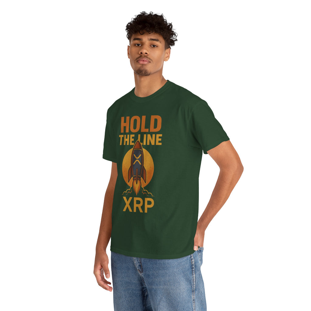 XRP Hold The Line Rocket Tee — Crypto Investor T‑Shirt