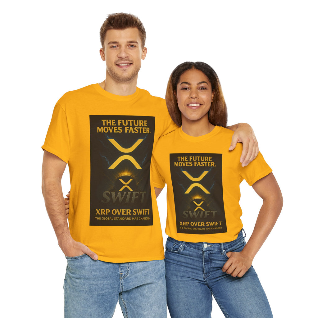 XRP Swift Crypto T-Shirt — “The Future Moves Faster” XRP Over Swift Tee