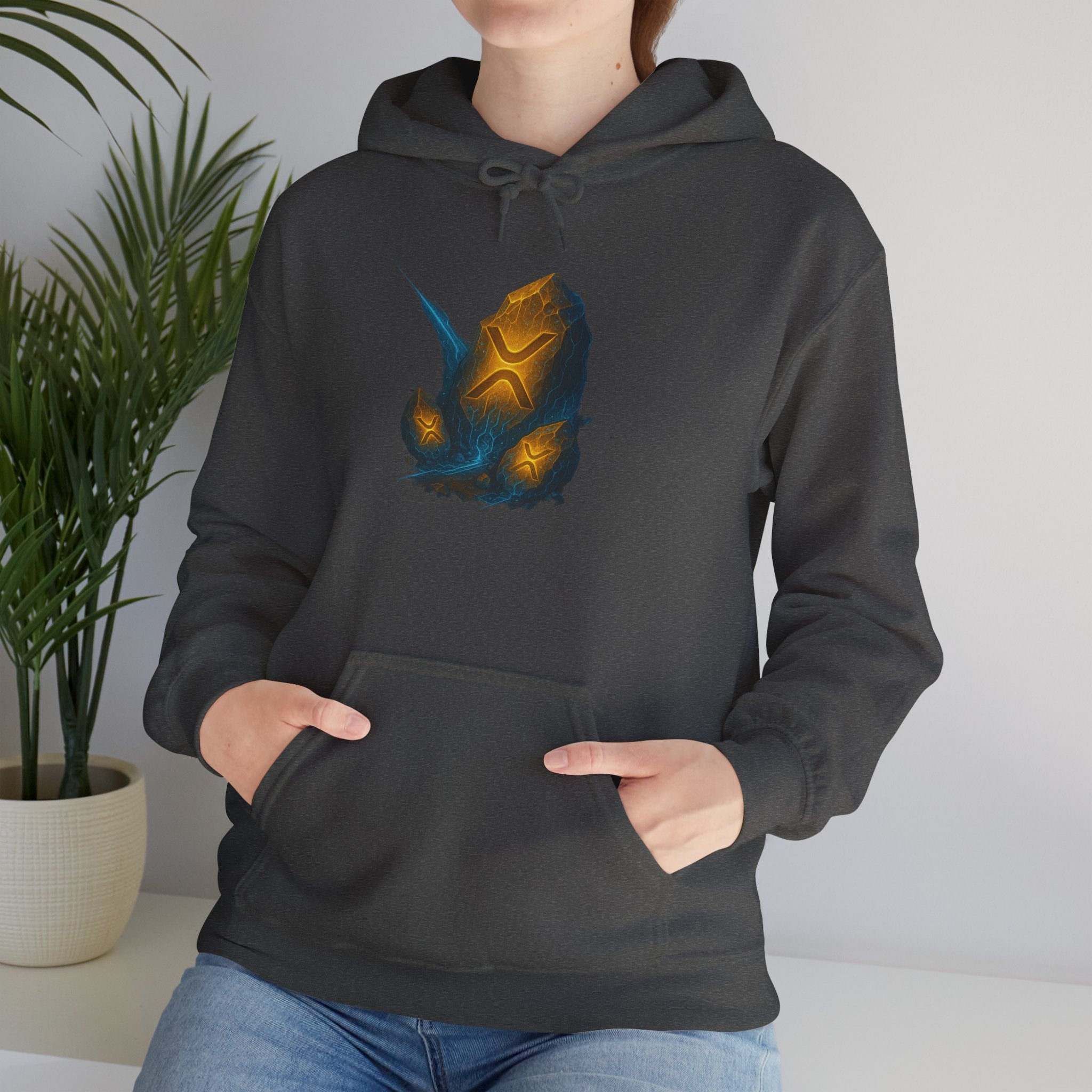 Rune Stone Hoodie — Glowing Mystic Rock Graphic Hooded Sweatshirt