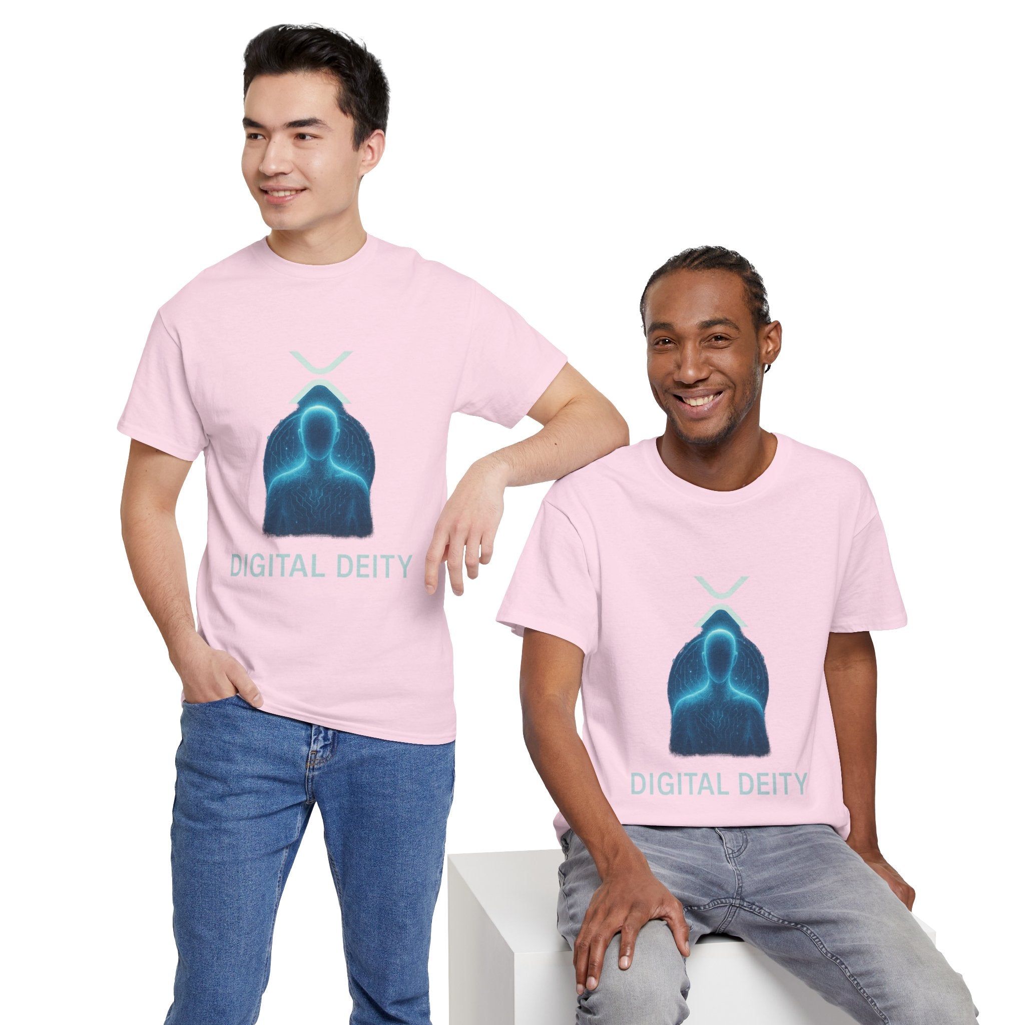 Digital Deity T‑Shirt — Futuristic Neon Tech Hoodie Tee