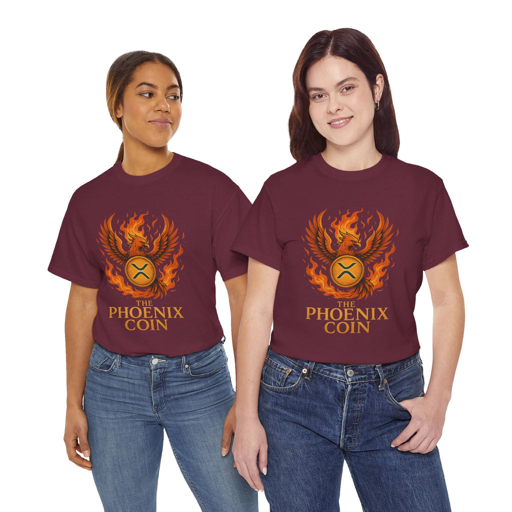 Phoenix Coin T‑Shirt — Fiery Phoenix Crypto Logo Tee