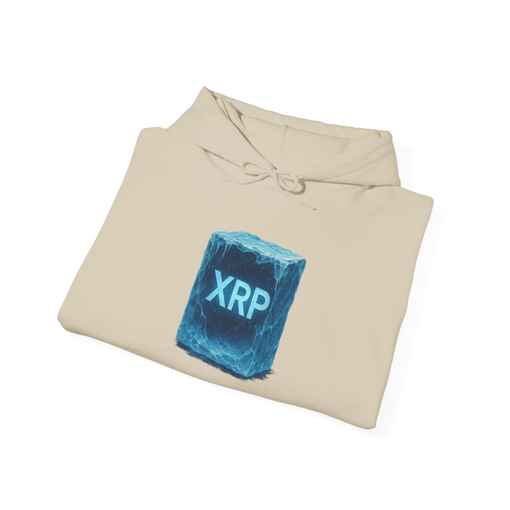 XRP Frozen Cube Hoodie — Crypto Ice Block Sweater for XRP Fans