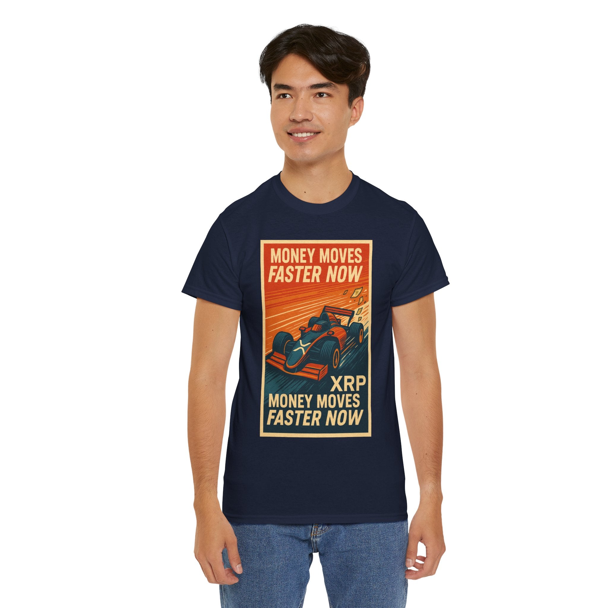 XRP 'Money Moves Faster Now' Racing Tee — Crypto Enthusiast T-Shirt