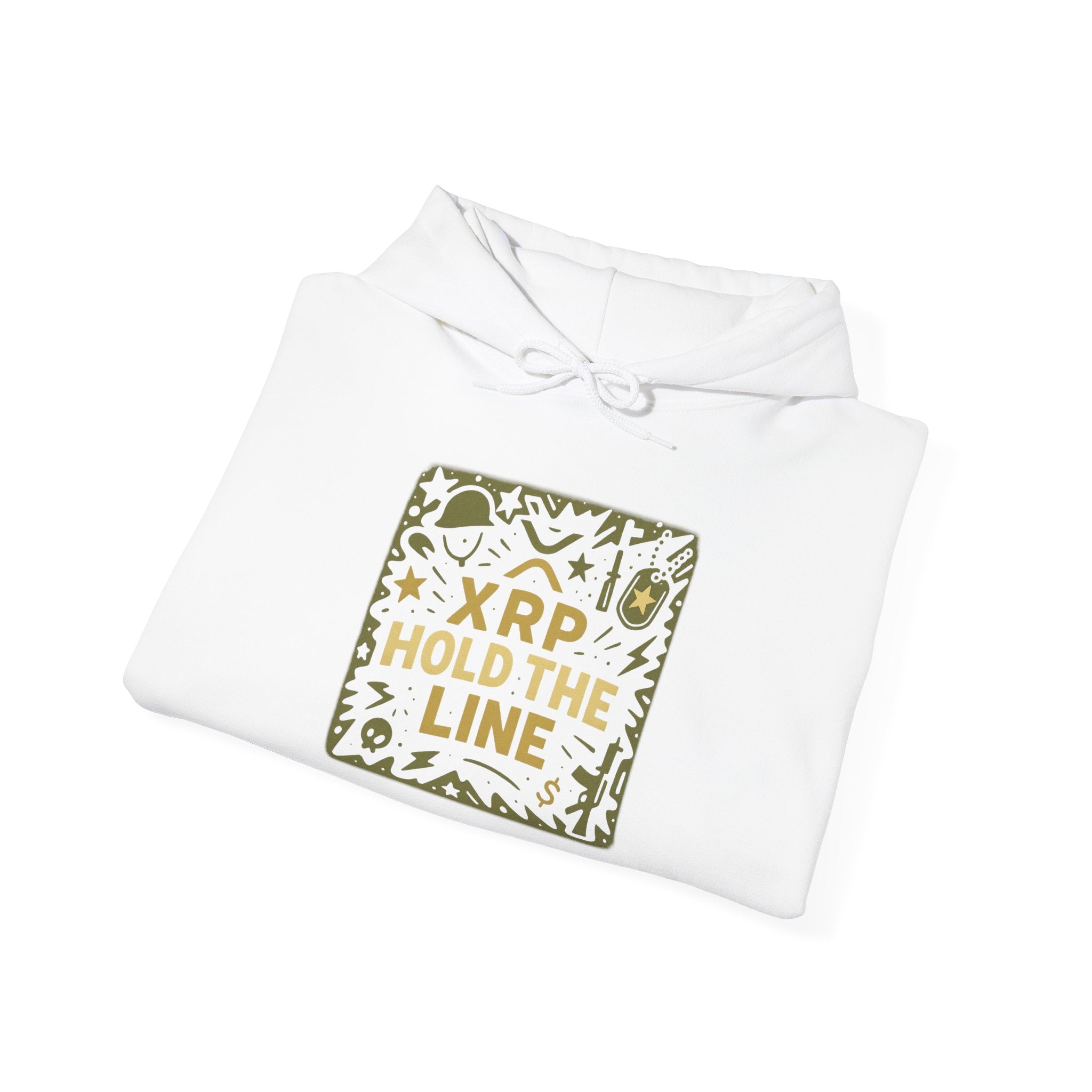 XRP Hold The Line Hoodie — Crypto Supporter Graphic Hooded Sweatshirt