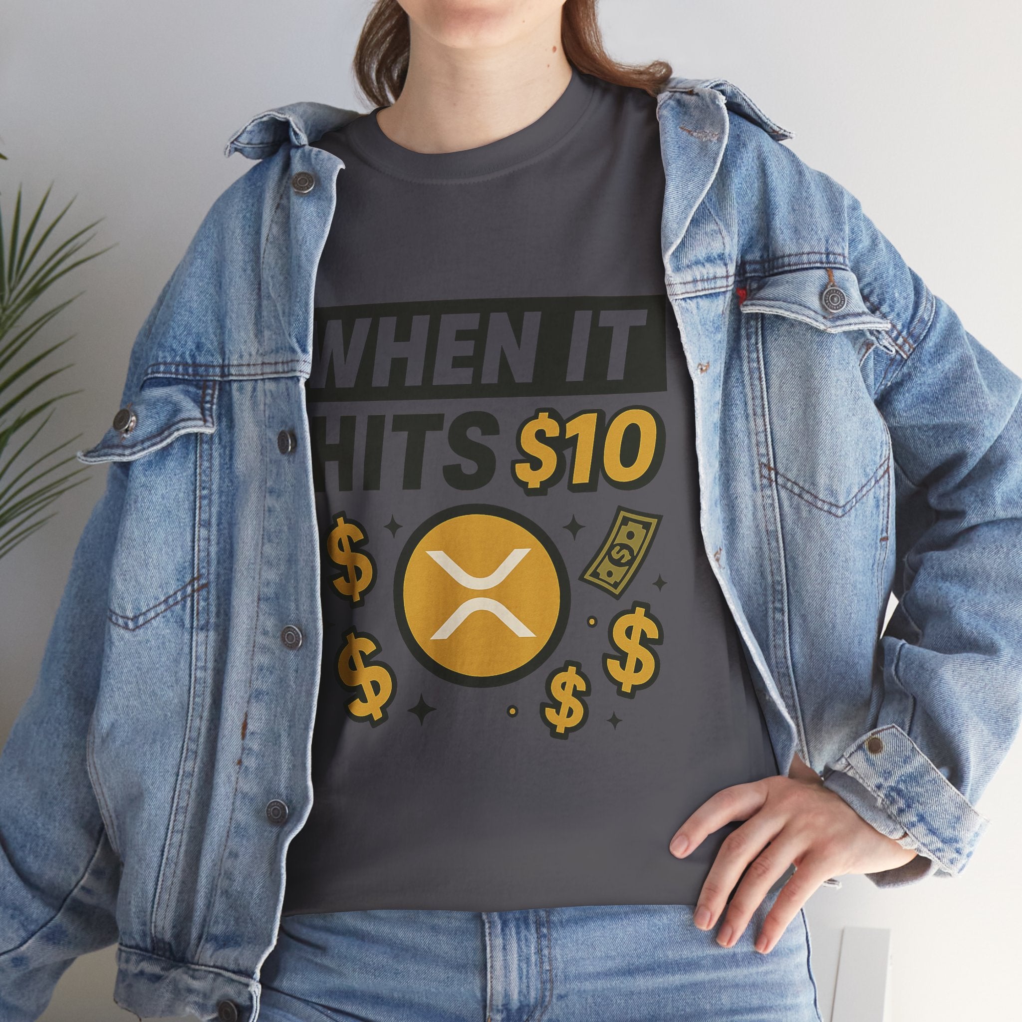 Crypto Tee - "When It Hits 10" Ripple XRP Meme Shirt