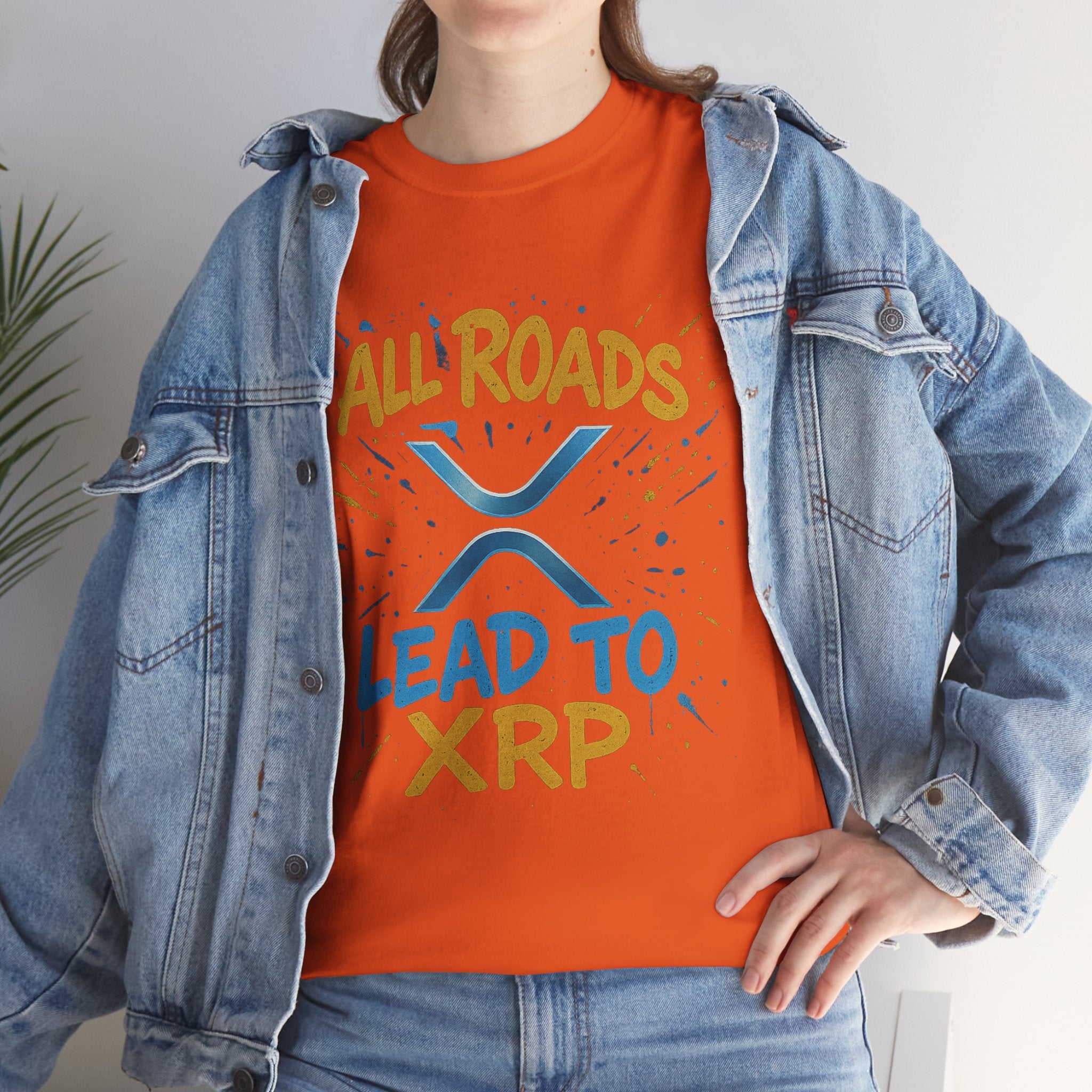 XRP Crypto Tee — "All Roads Lead to XRP" Casual Cryptocurrency Shirt