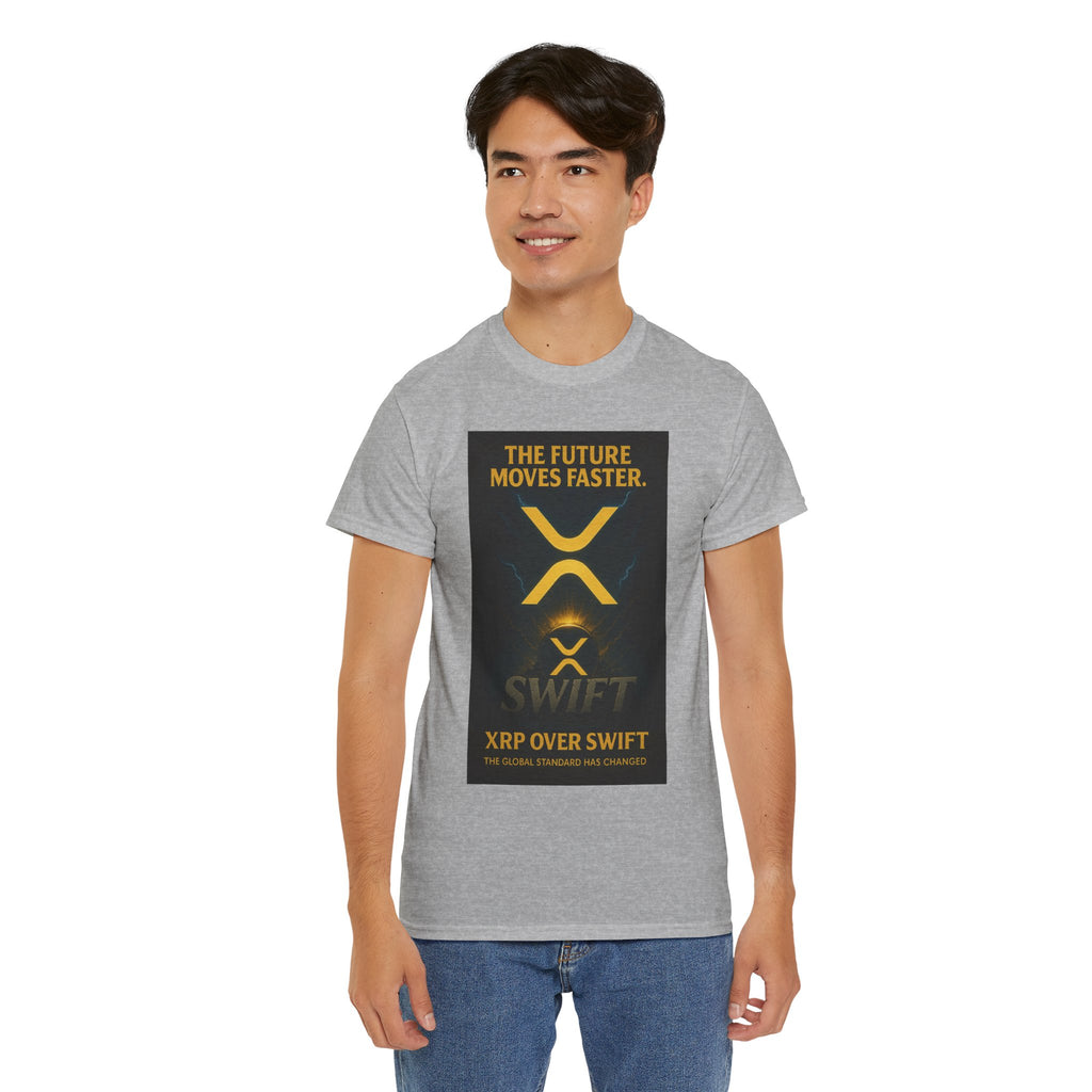 XRP Swift Crypto T-Shirt — “The Future Moves Faster” XRP Over Swift Tee