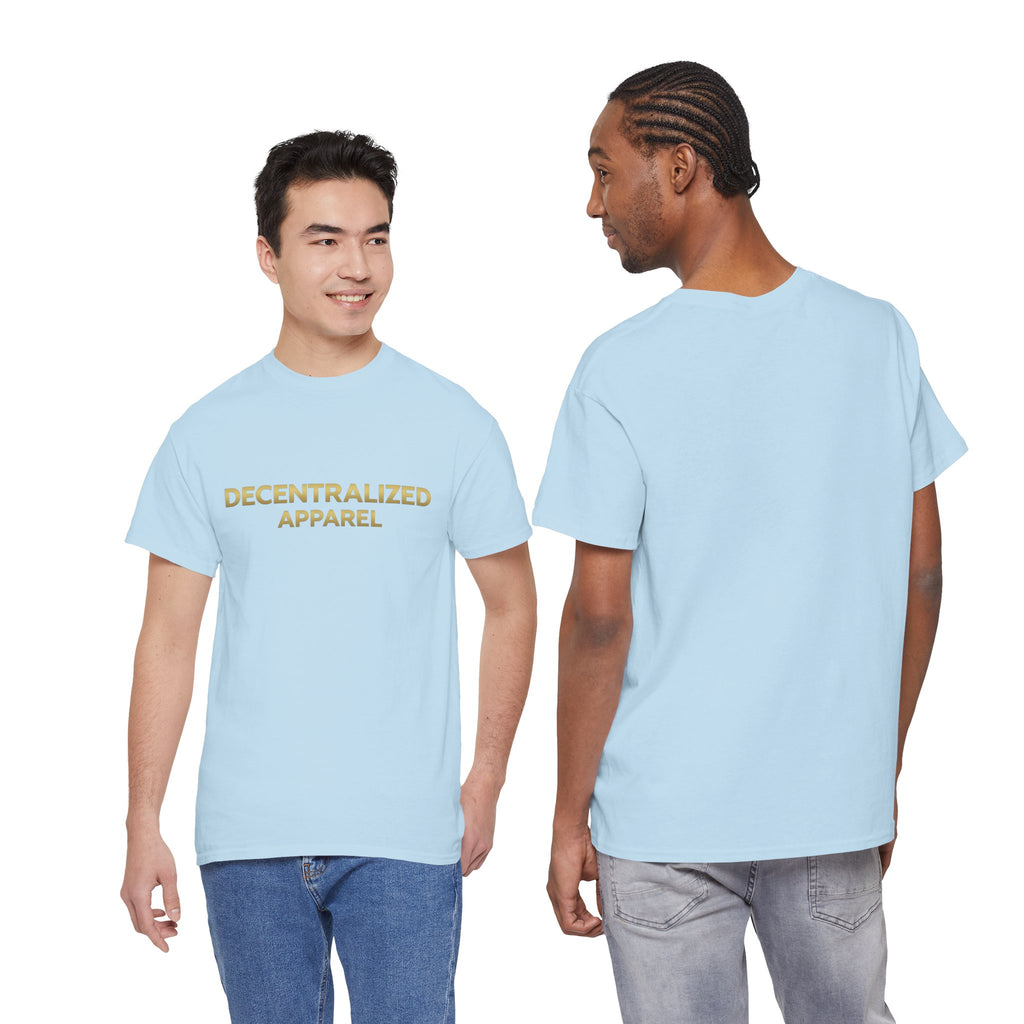 Decentralized Apparel T‑Shirt — Minimal Gold Logo Tee