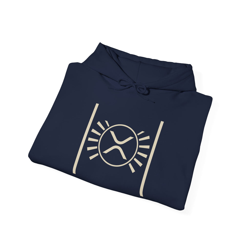XRP Minimalist Logo Hoodie — Crypto Sun Symbol Sweatshirt