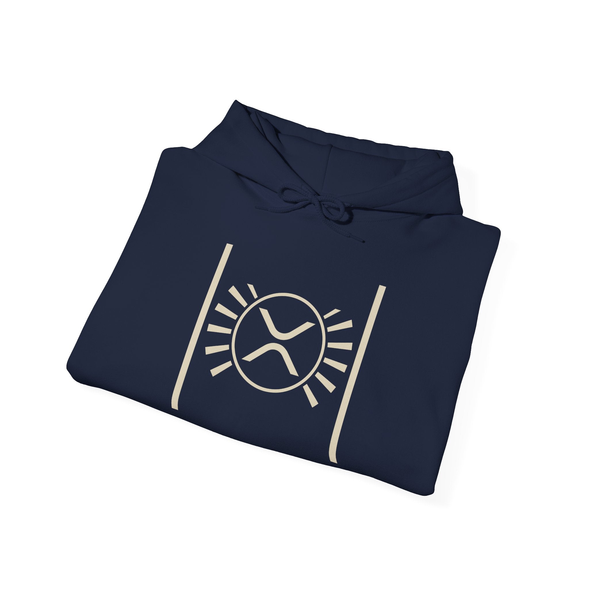XRP Minimalist Logo Hoodie — Crypto Sun Symbol Sweatshirt