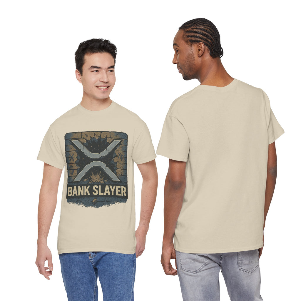 Bank Slayer T‑Shirt — Retro Grunge Crypto XRP Design