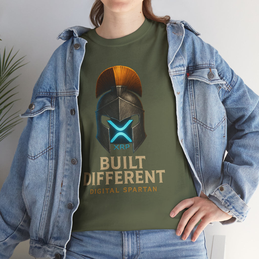 Built Different Spartan Tee — Digital Spartan XRP Crypto T-Shirt