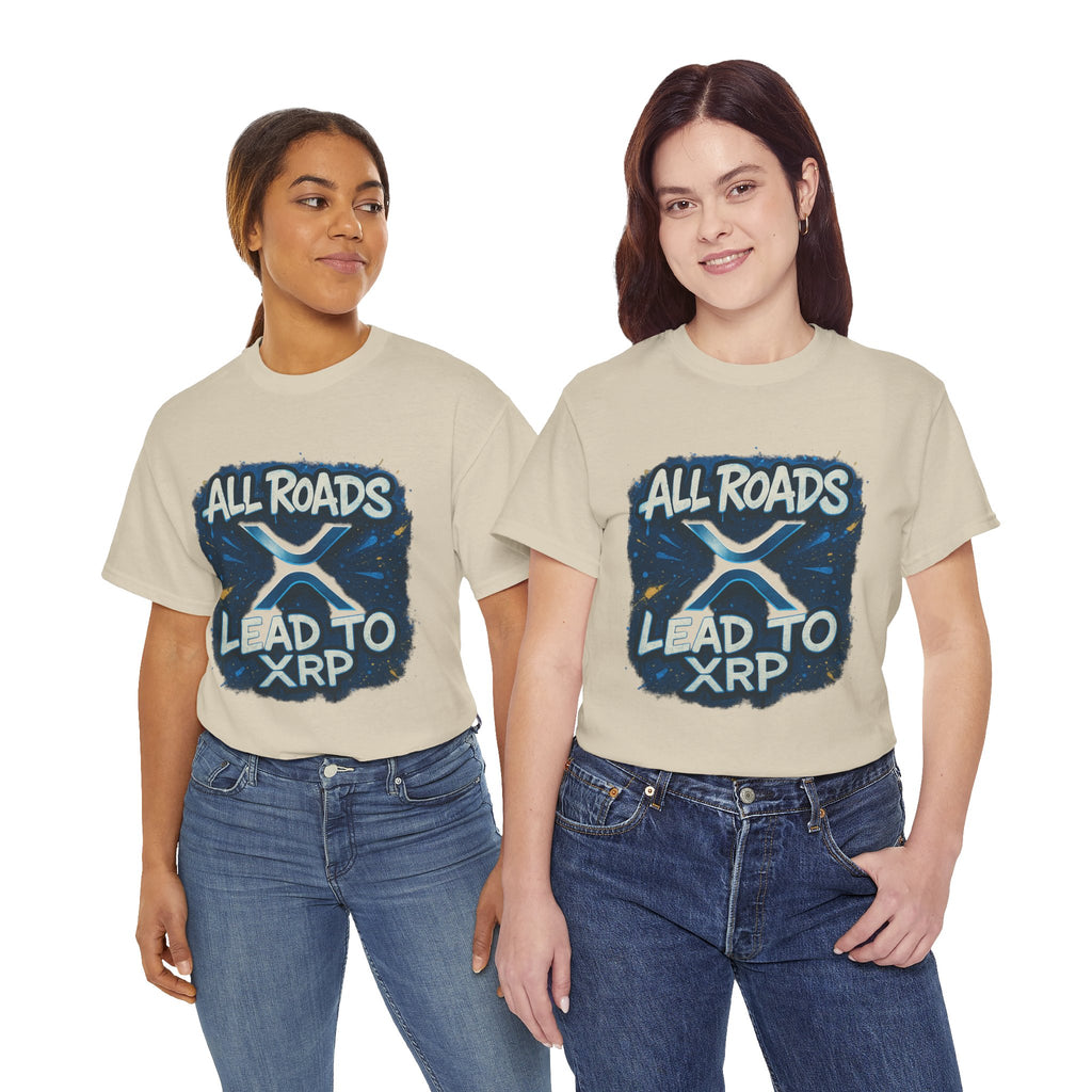 XRP Crypto T-Shirt — "All Roads Lead to XRP" Graphic Tee