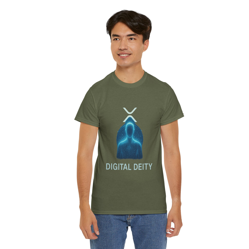Digital Deity T‑Shirt — Futuristic Neon Tech Hoodie Tee