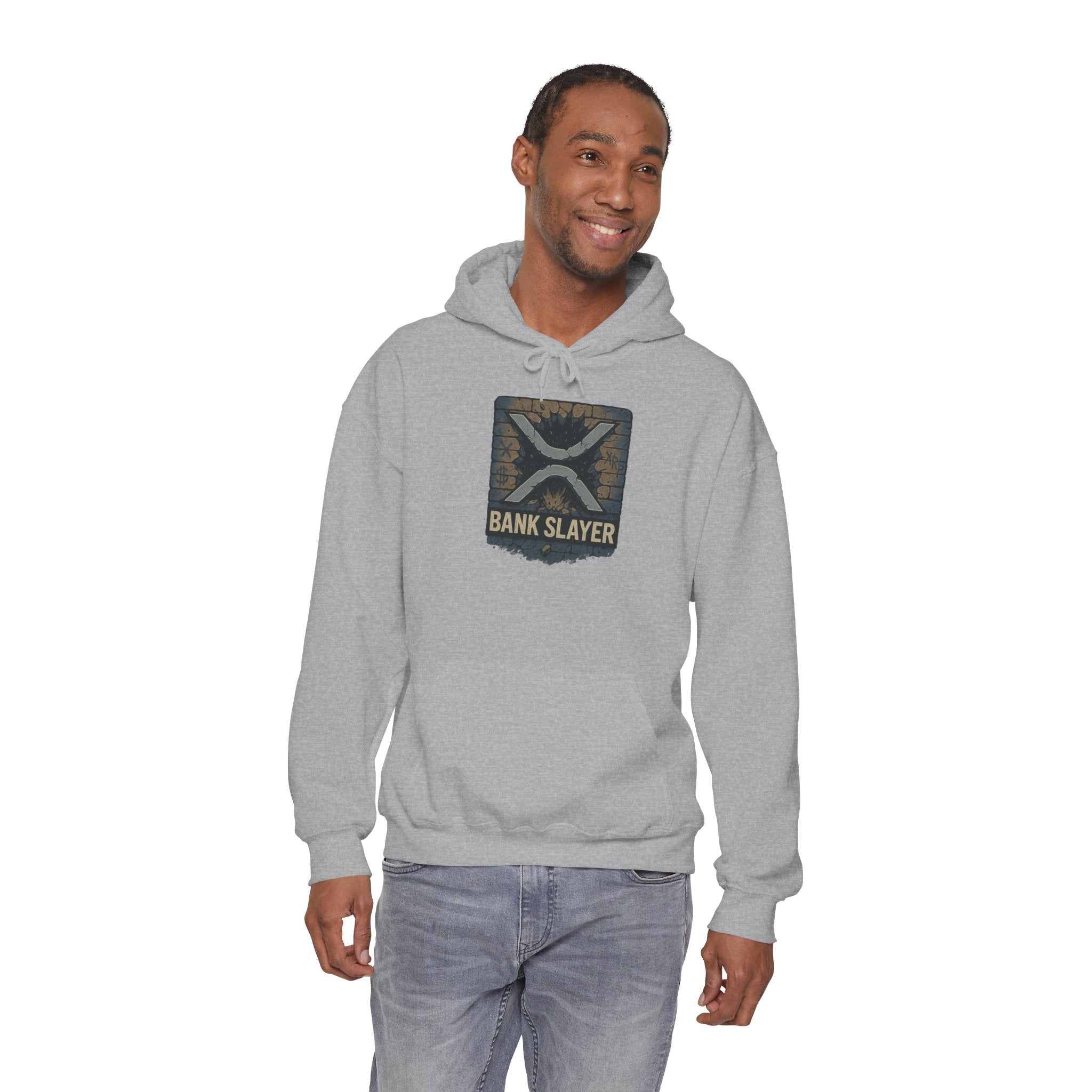 Bank Slayer Hoodie - Vintage Tactical Crest Graphic Sweatshirt
