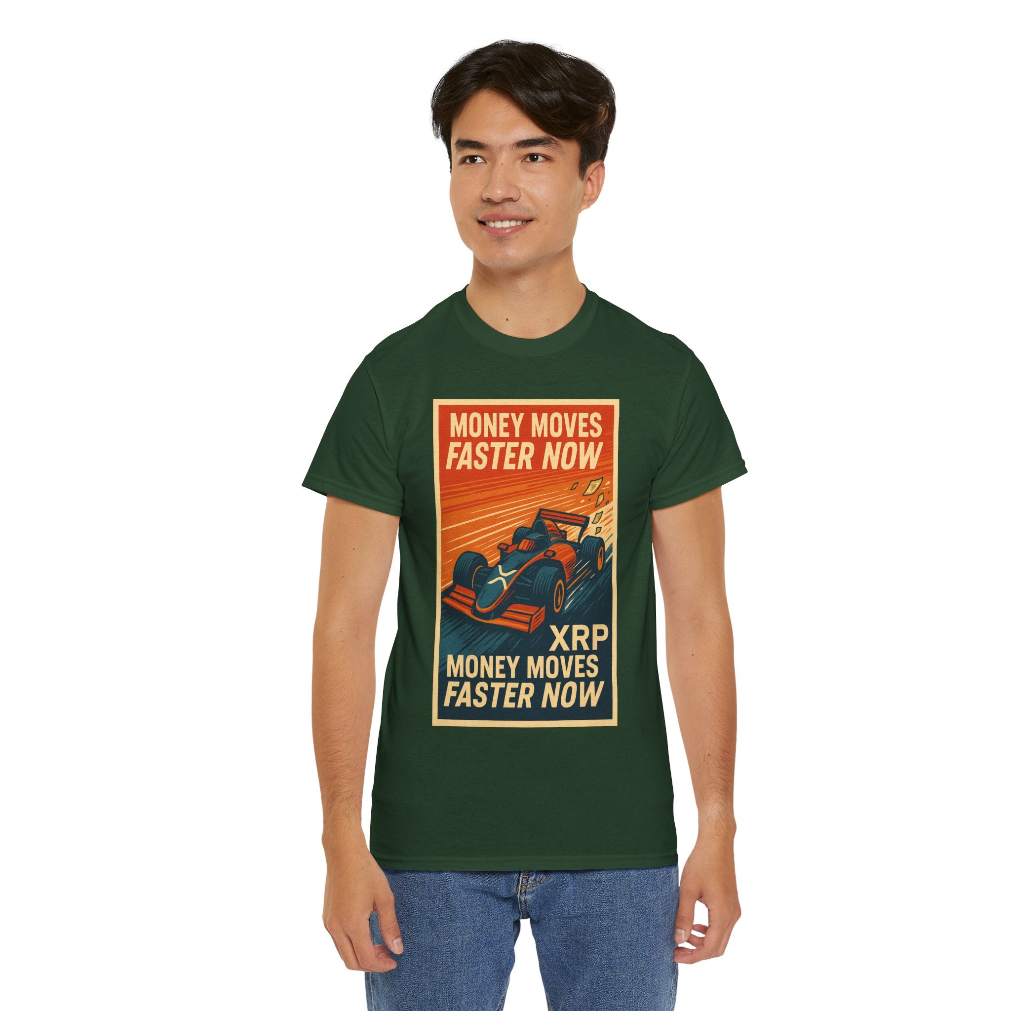 XRP 'Money Moves Faster Now' Racing Tee — Crypto Enthusiast T-Shirt
