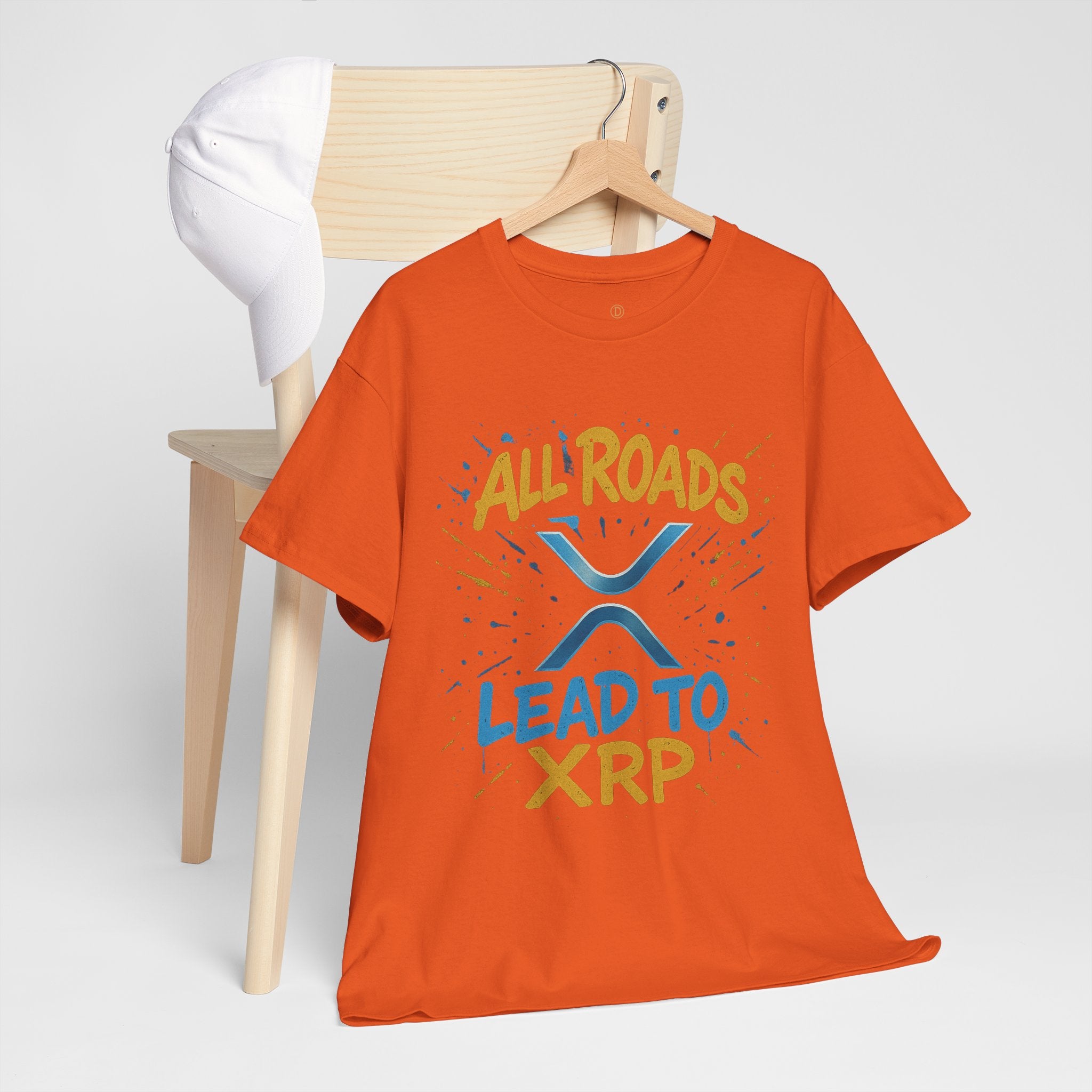 XRP Crypto Tee — "All Roads Lead to XRP" Casual Cryptocurrency Shirt
