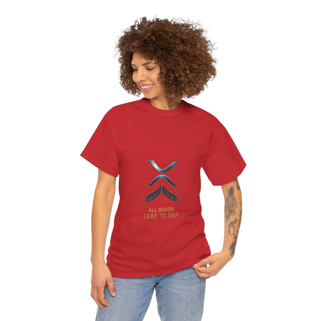 All Roads Lead to XRP T-Shirt — Crypto Ripple Logo Tee