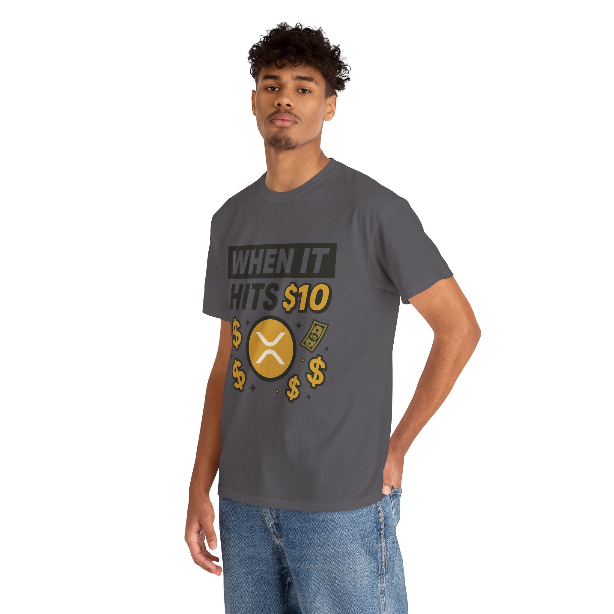 Crypto Tee - "When It Hits 10" Ripple XRP Meme Shirt
