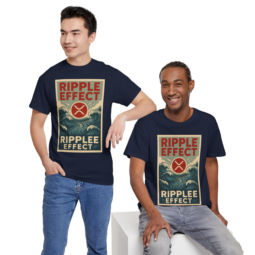 Ripple Effect Tee — Vintage Wave XRP Crypto Graphic T-Shirt