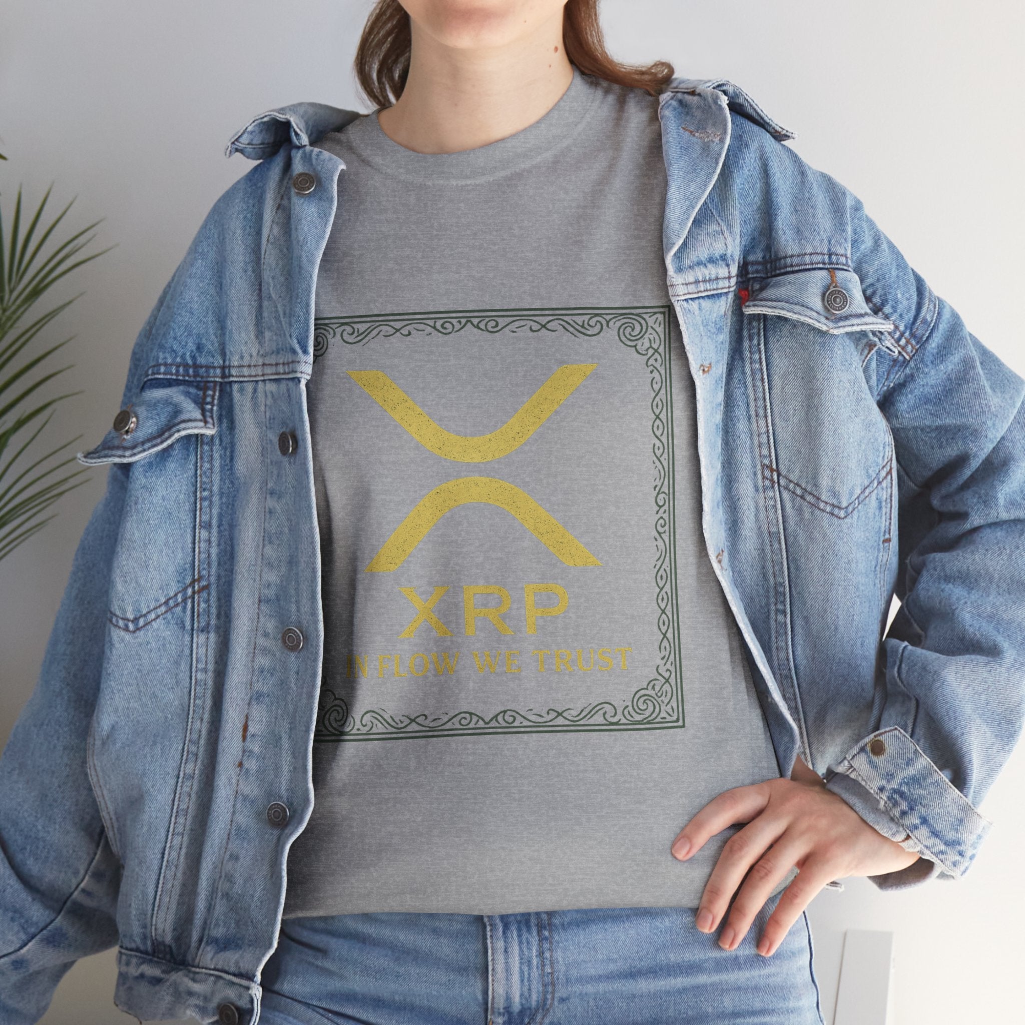 XRP Logo T-Shirt — "In Flow We Trust" Crypto Tee for Ripple Fans