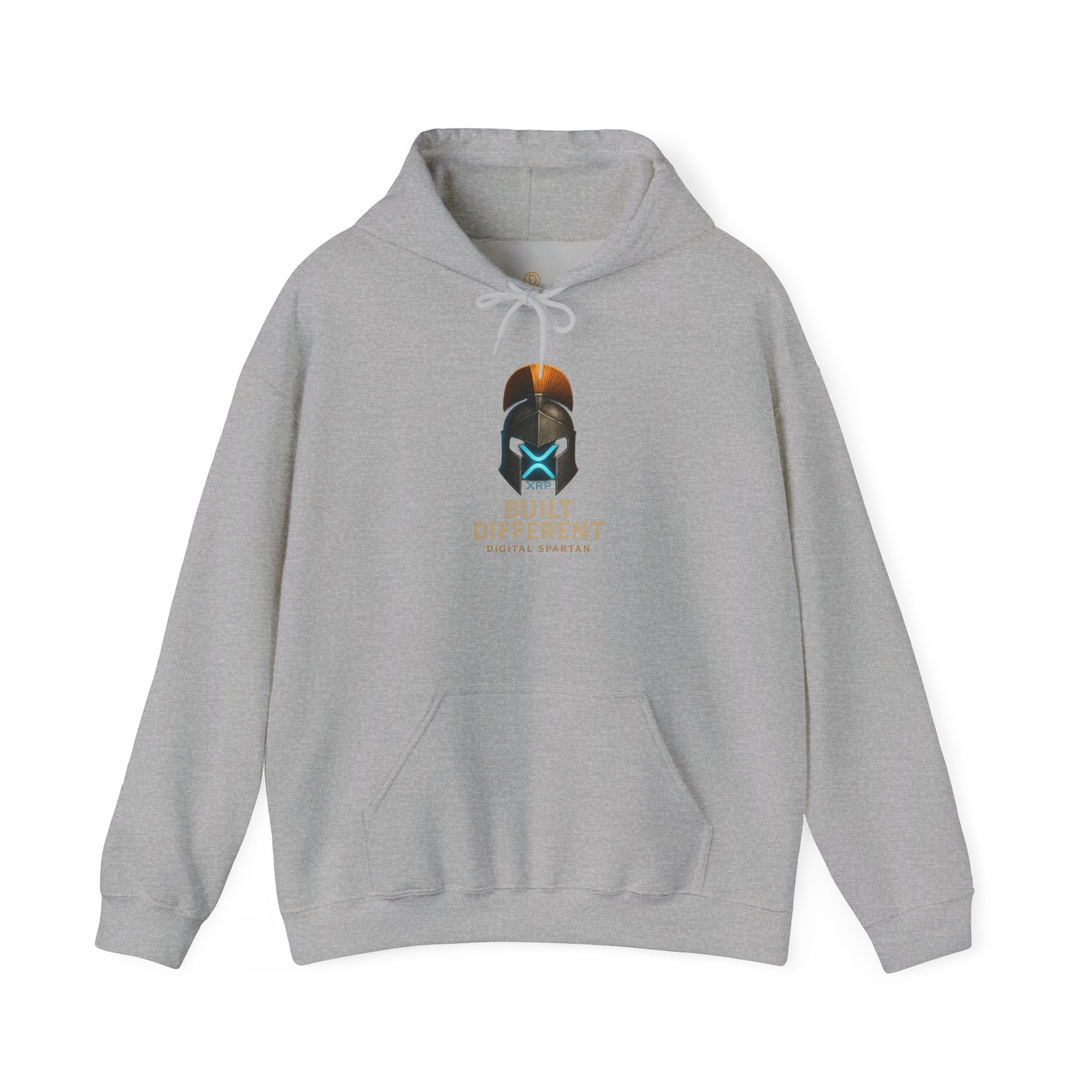 Built Different Hoodie — Futuristic Spartan Helmet Graphic Pullover