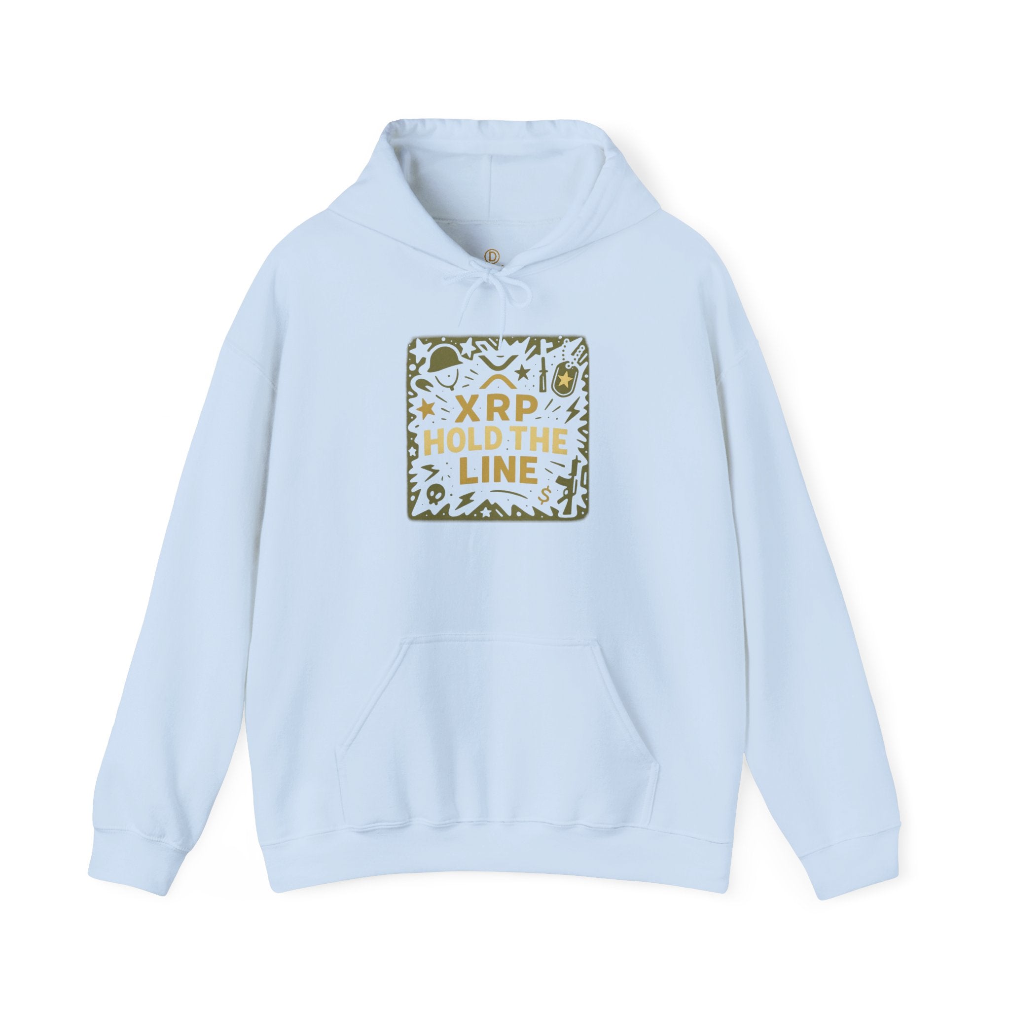 XRP Hold The Line Hoodie — Crypto Supporter Graphic Hooded Sweatshirt
