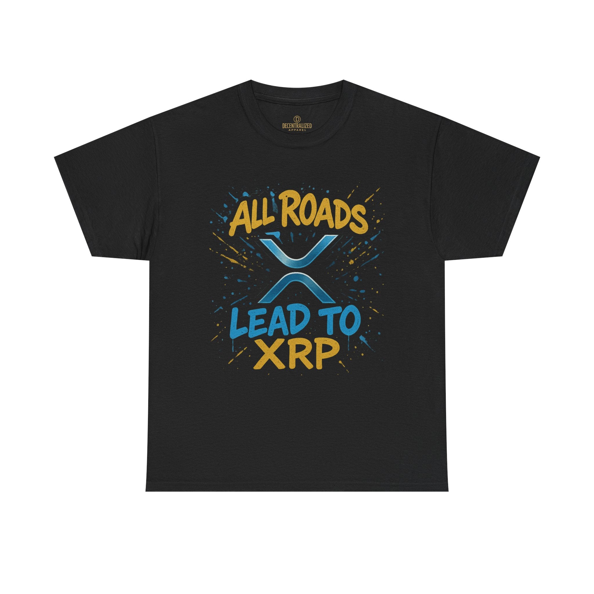 XRP Crypto Tee — "All Roads Lead to XRP" Casual Cryptocurrency Shirt