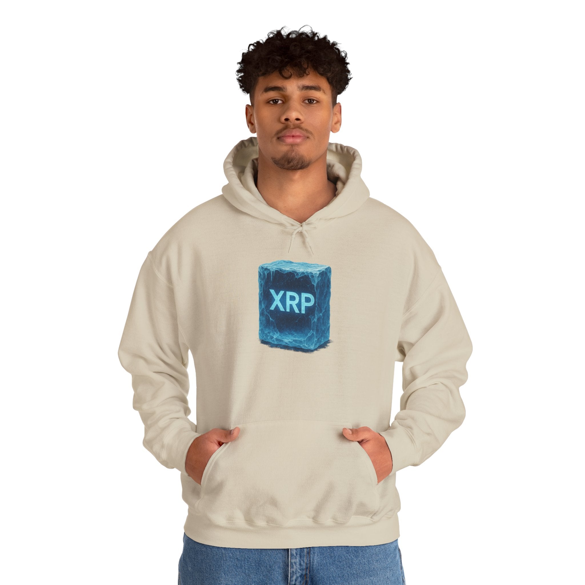 XRP Frozen Cube Hoodie — Crypto Ice Block Sweater for XRP Fans