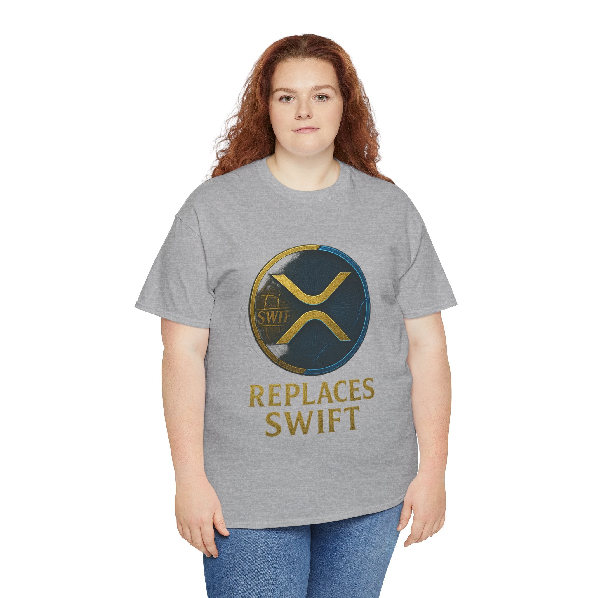 XRP 'Replaces Swift' Cotton Tee — Crypto Ripple Logo T-Shirt