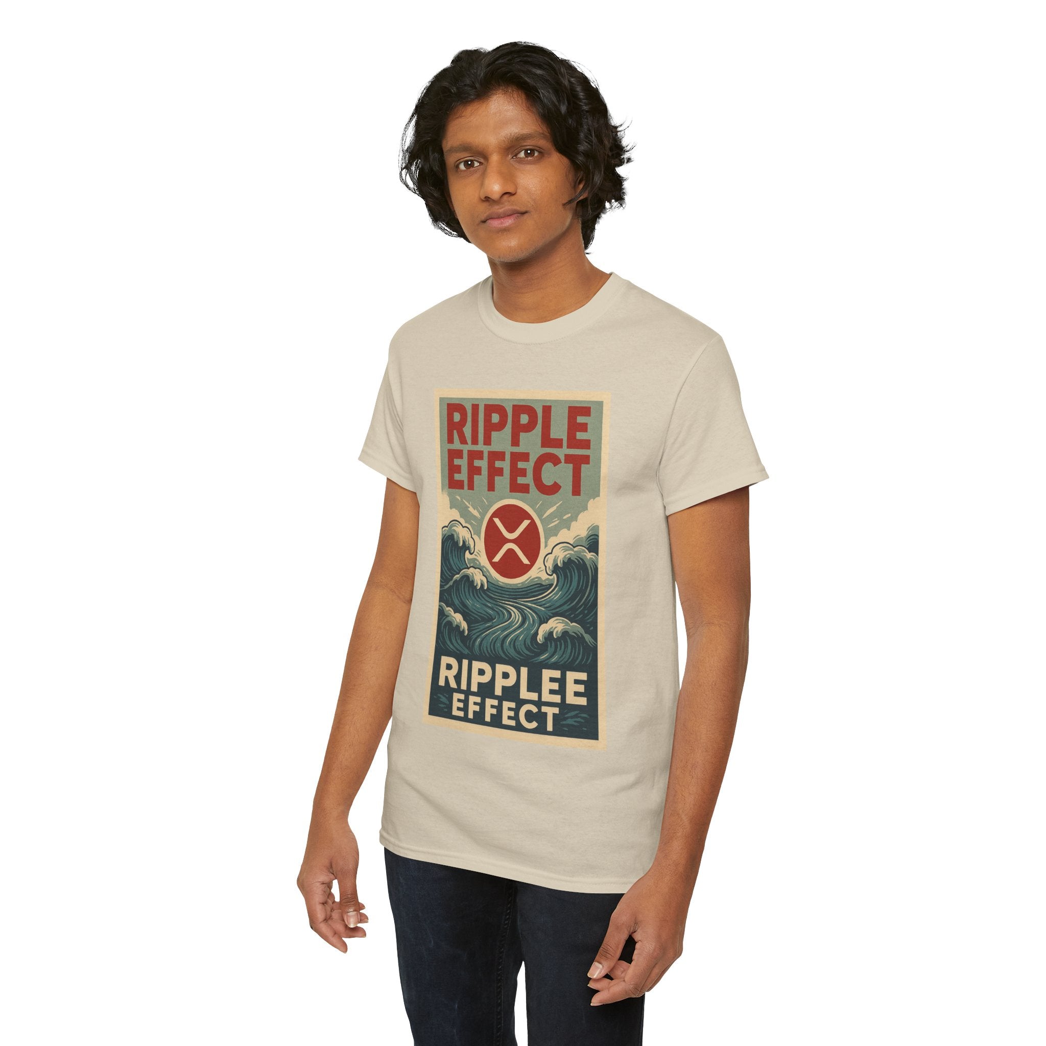 Ripple Effect Tee — Vintage Wave XRP Crypto Graphic T-Shirt