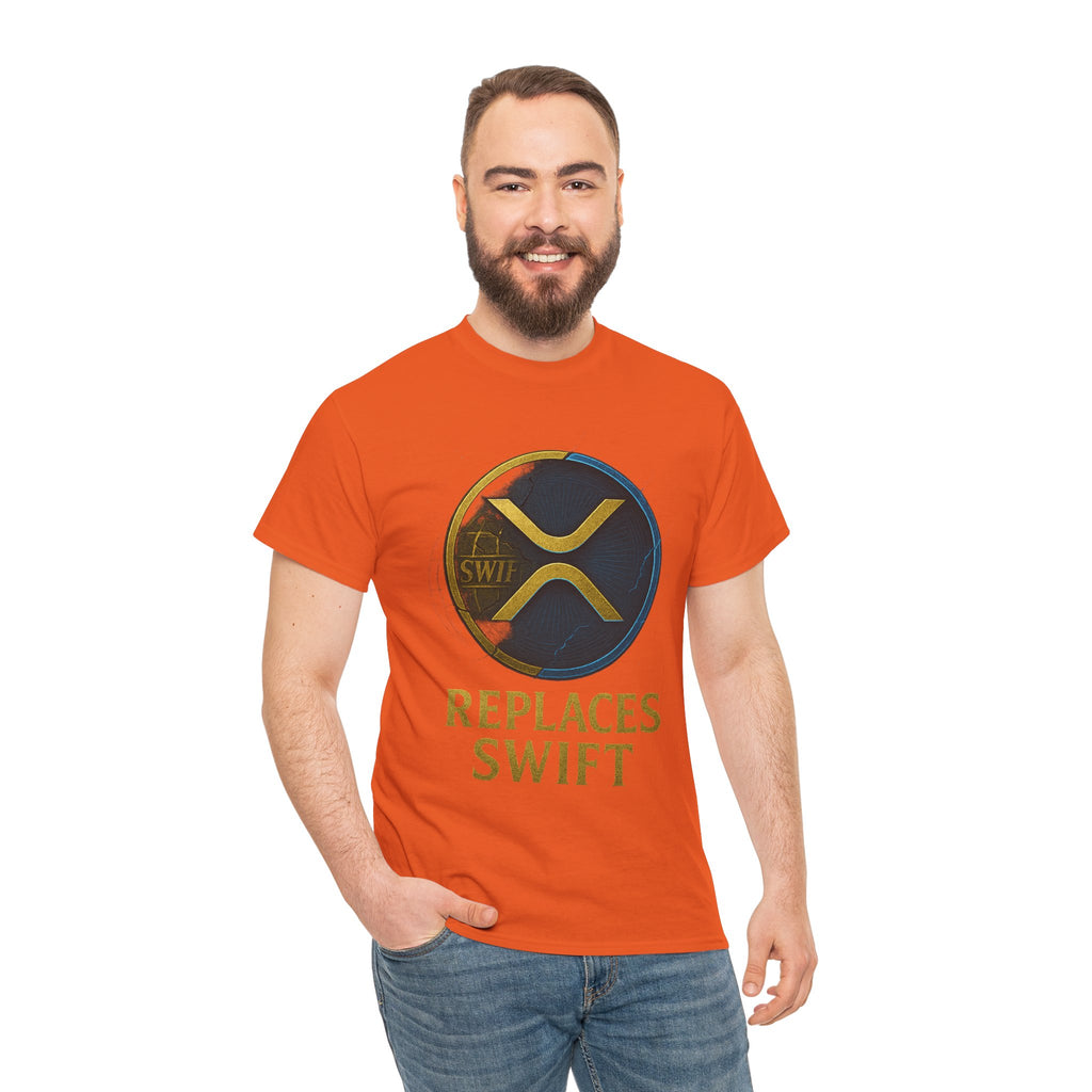 XRP 'Replaces Swift' Cotton Tee — Crypto Ripple Logo T-Shirt