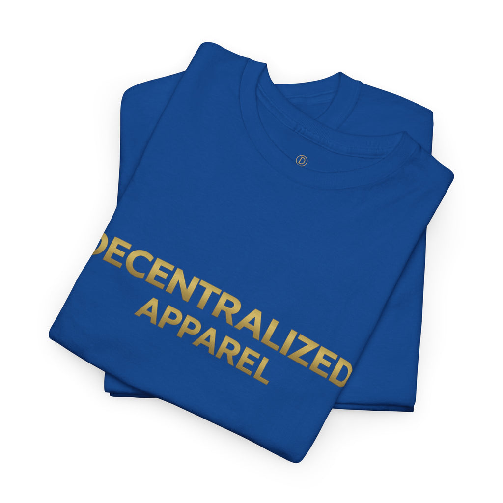 Decentralized Apparel T‑Shirt — Minimal Gold Logo Tee
