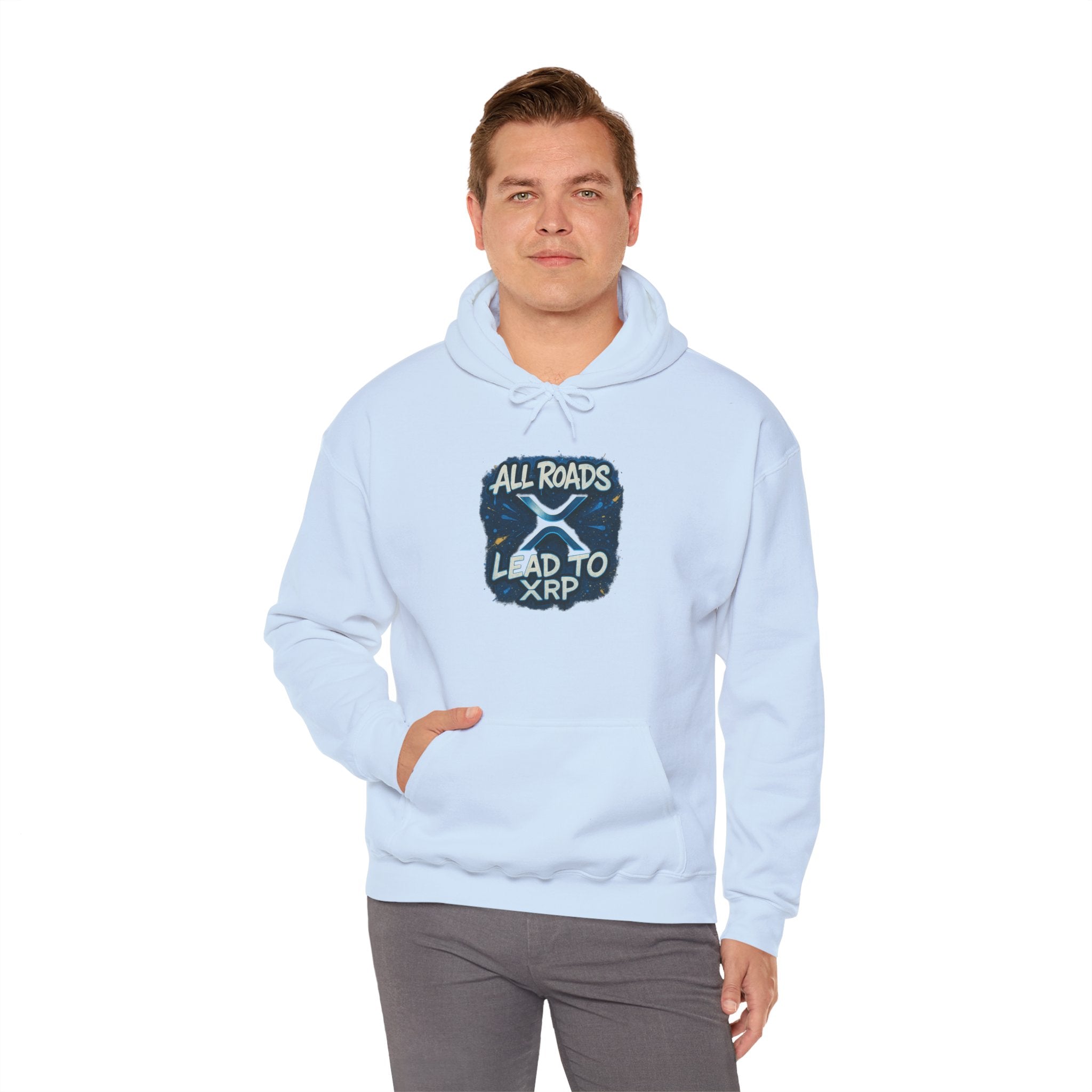 All Roads Lead to XRP Hoodie – Crypto Ripple Logo Sweatshirt