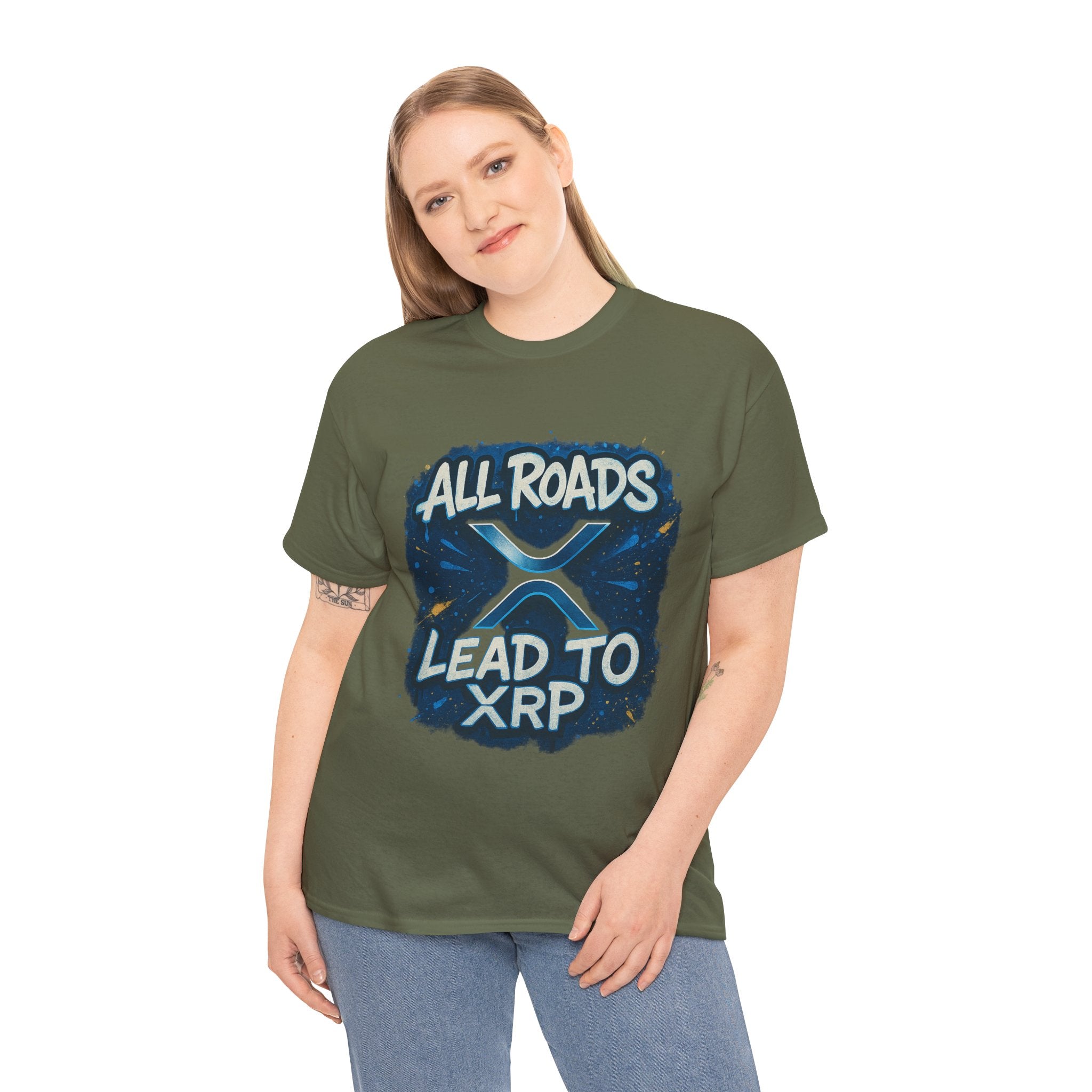 XRP Crypto T-Shirt — "All Roads Lead to XRP" Graphic Tee