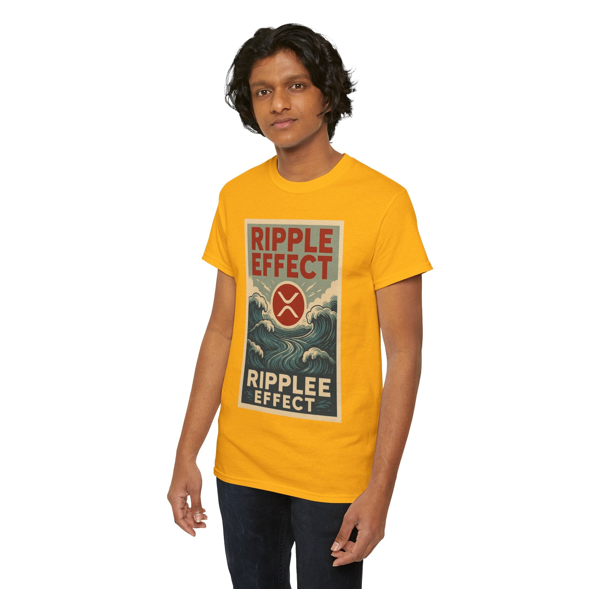 Ripple Effect Tee — Vintage Wave XRP Crypto Graphic T-Shirt