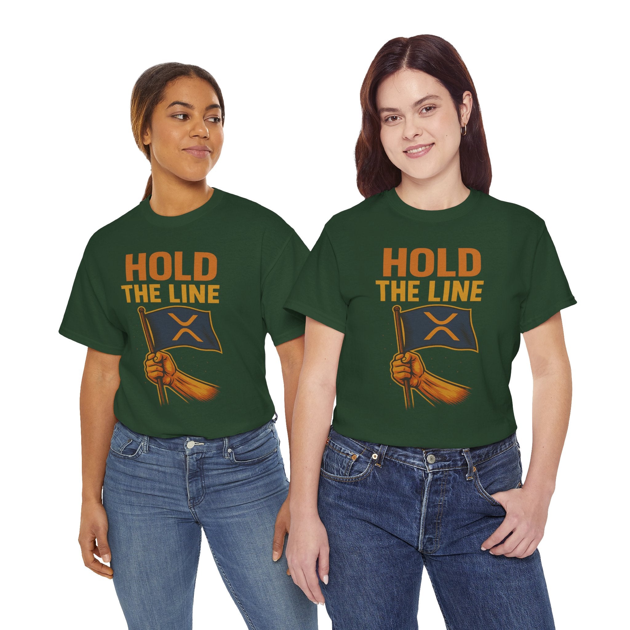 Hold The Line Tee — Bold Flag Graphic Cryptocurrency XRP Shirt