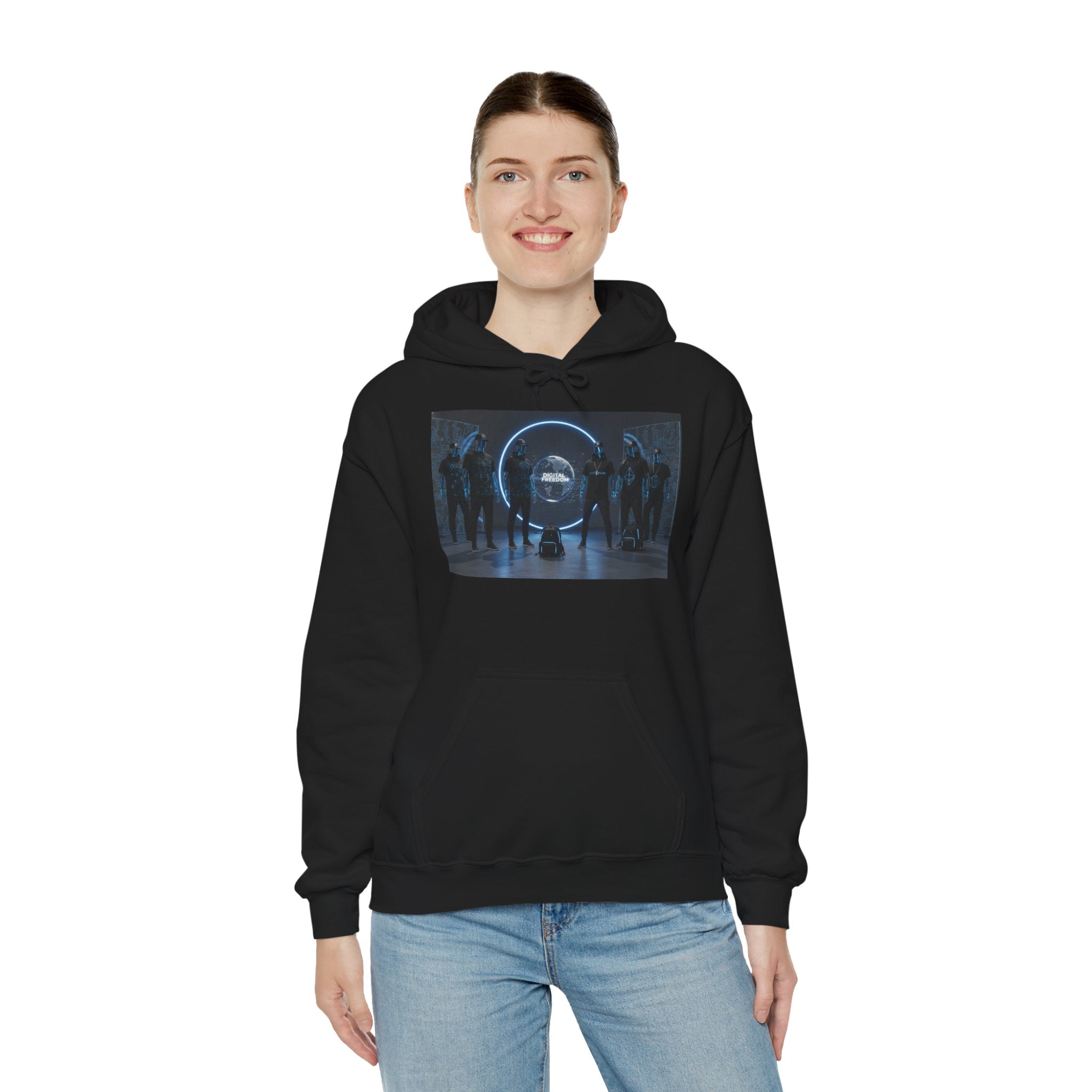 Futuristic Neon Portal Hoodie – Cyberpunk Sci‑Fi Crew Graphic Sweatshirt