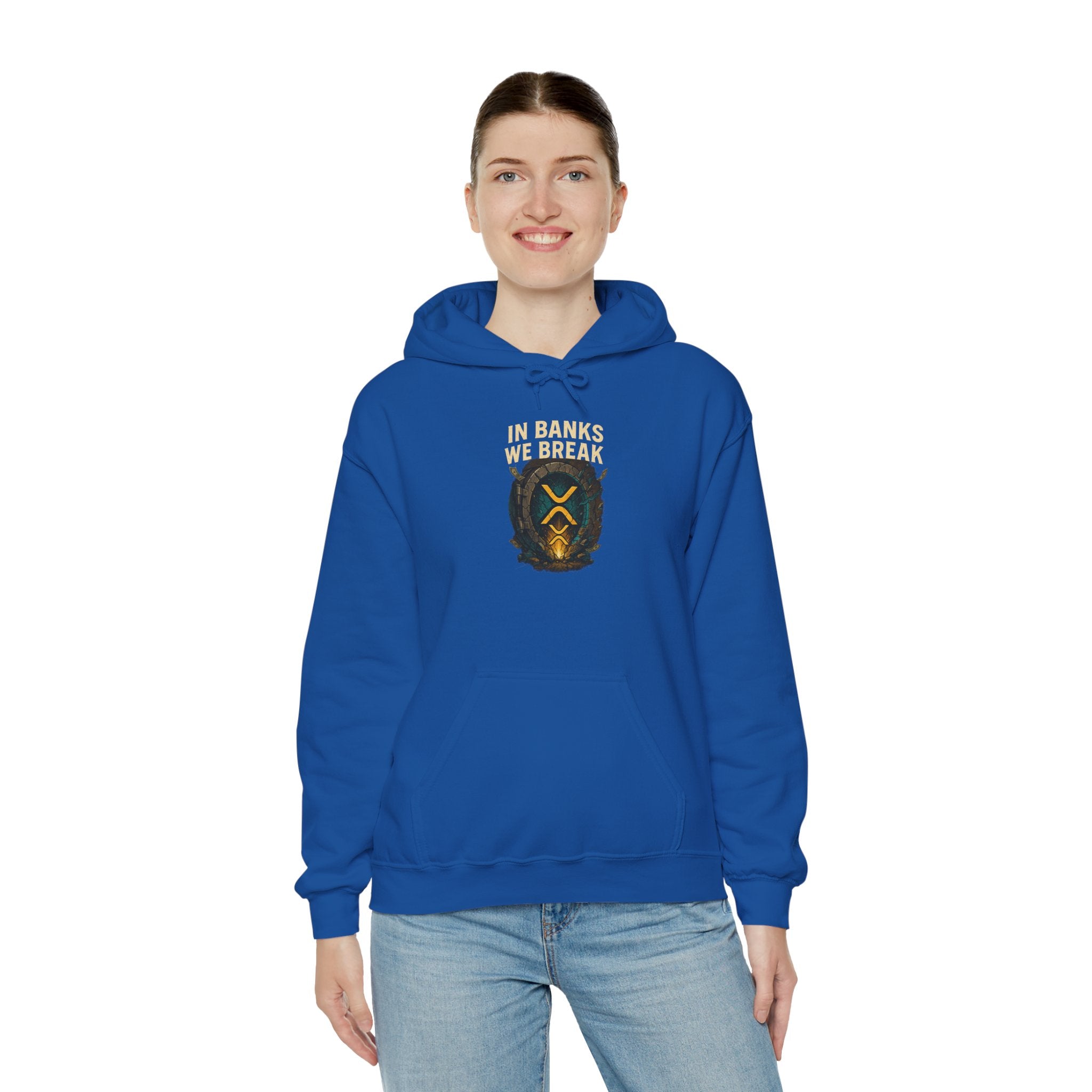 Hoodie — 'In Banks We Trust' Crest Pullover