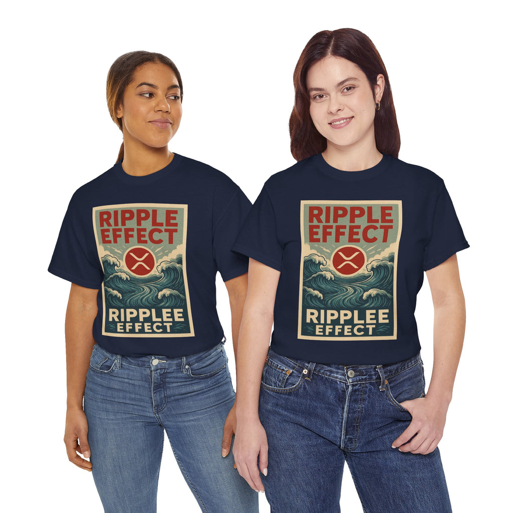 Ripple Effect Tee — Vintage Wave XRP Crypto Graphic T-Shirt