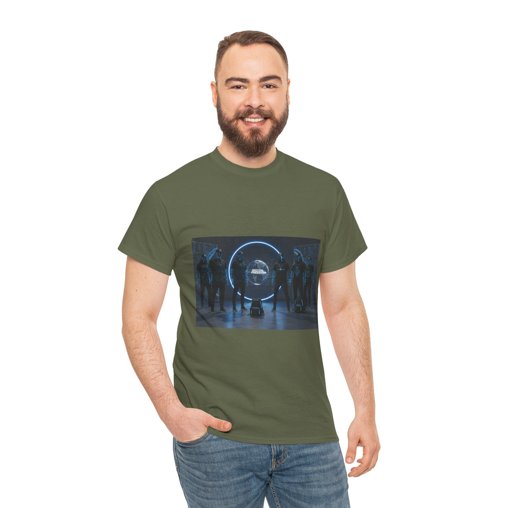 Sci‑Fi Portal Graphic Tee — Futuristic Neon Crew T-Shirt