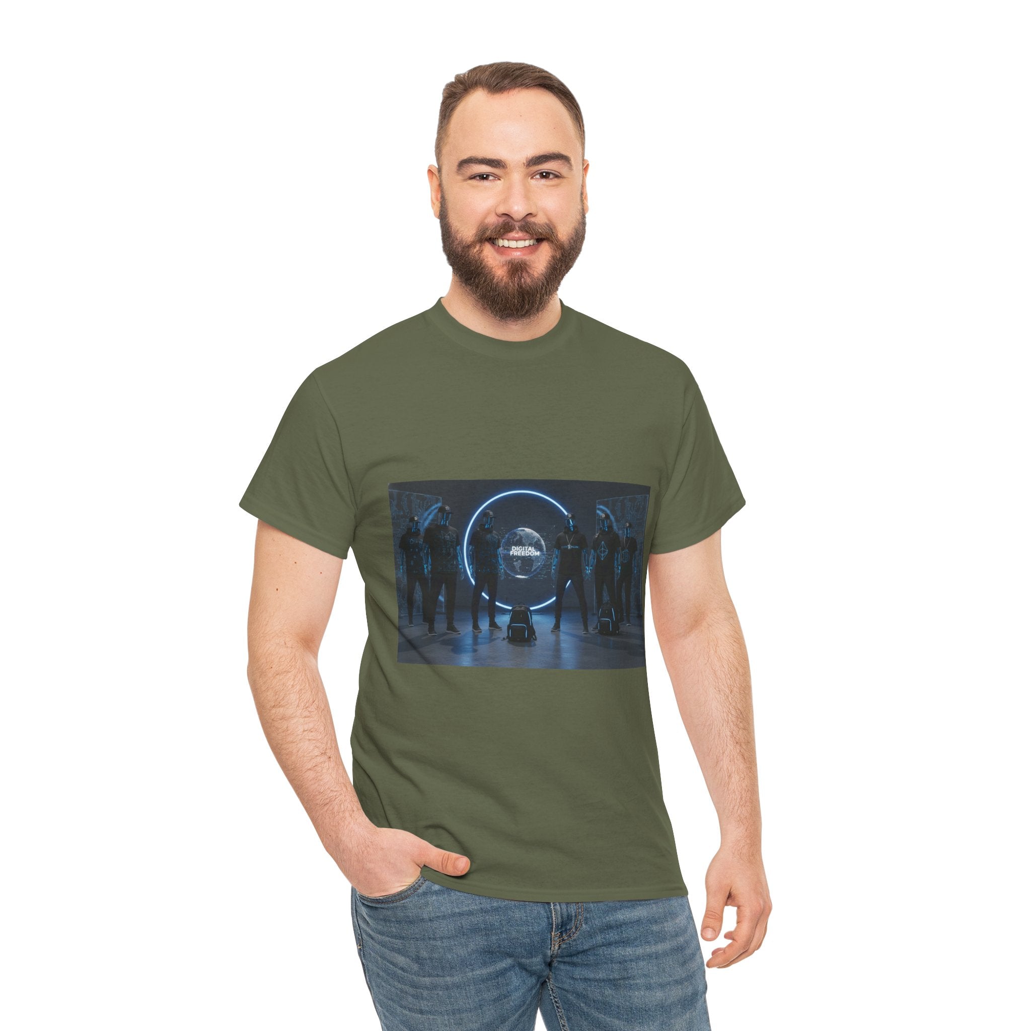 Sci‑Fi Portal Graphic Tee — Futuristic Neon Crew T-Shirt