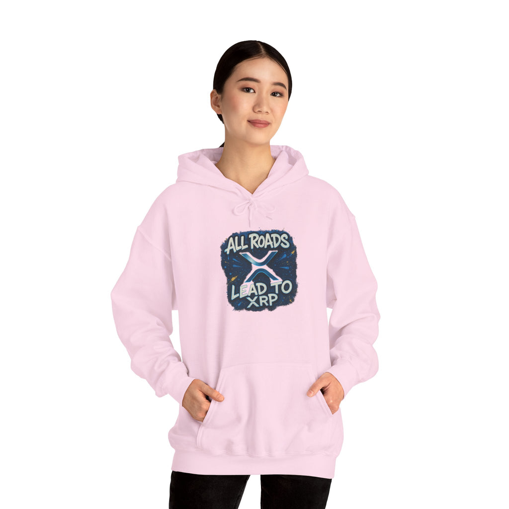 All Roads Lead to XRP Hoodie – Crypto Ripple Logo Sweatshirt