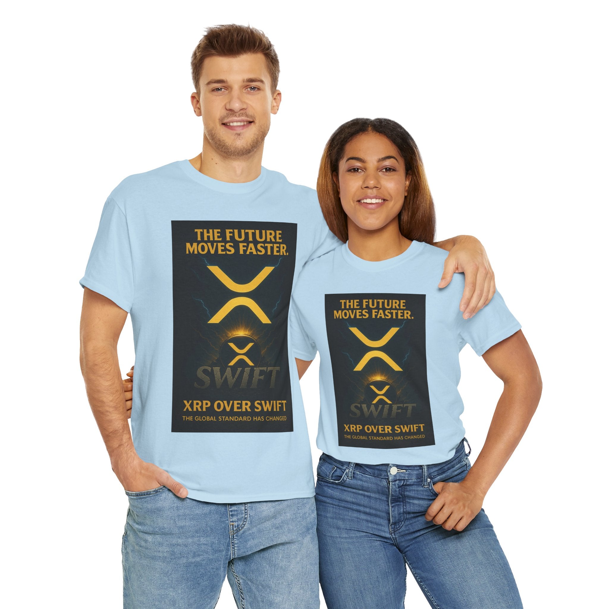 XRP Swift Crypto T-Shirt — “The Future Moves Faster” XRP Over Swift Tee