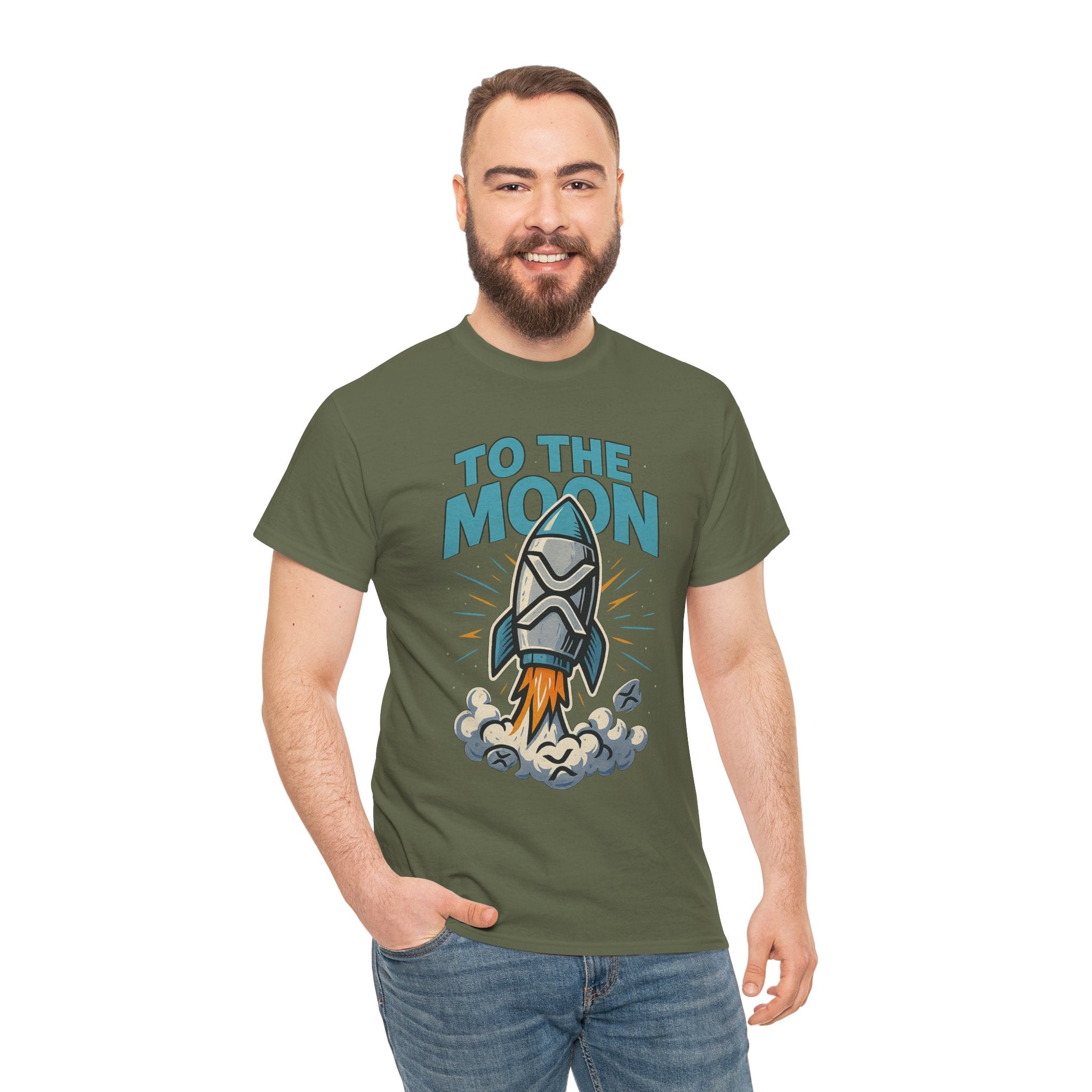 To The Moon Rocket T-Shirt — Space Graphic Tee for Crypto & Space Enthusiasts