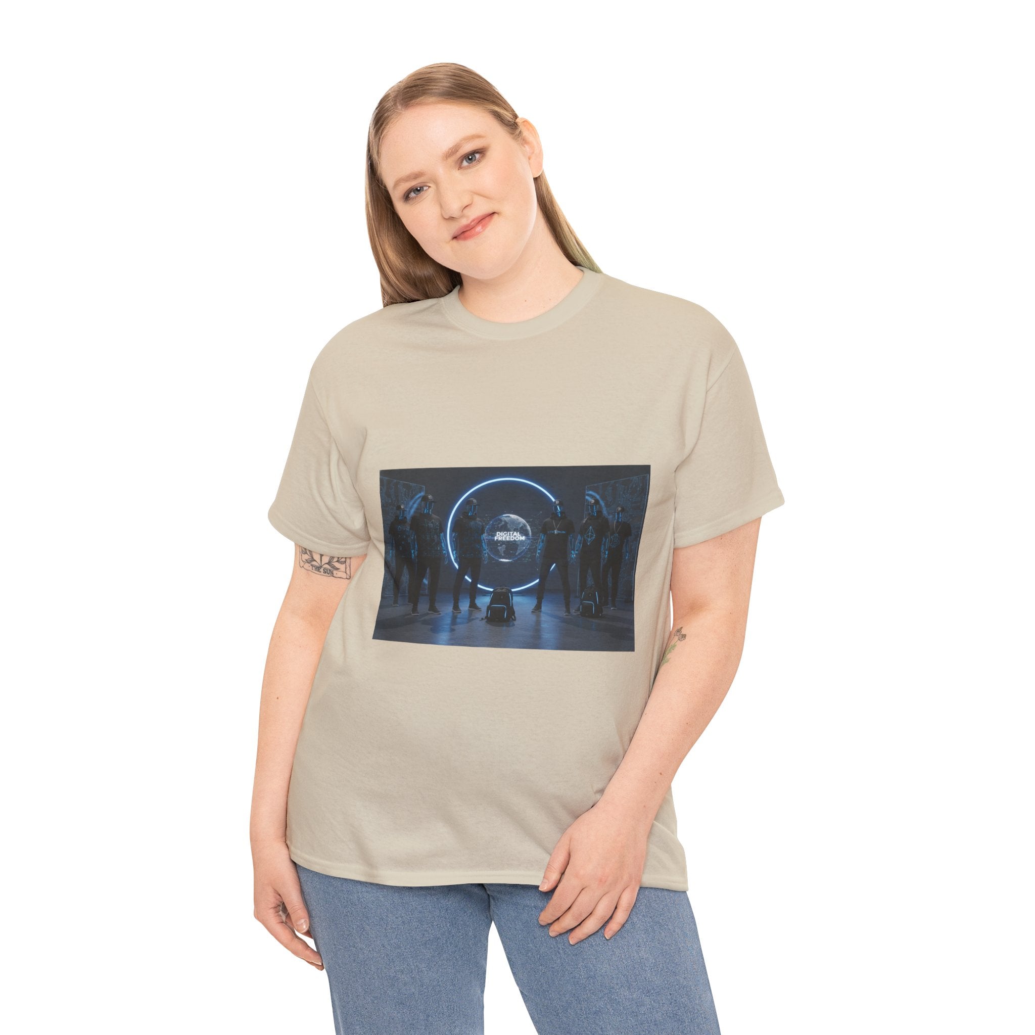 Sci‑Fi Portal Graphic Tee — Futuristic Neon Crew T-Shirt