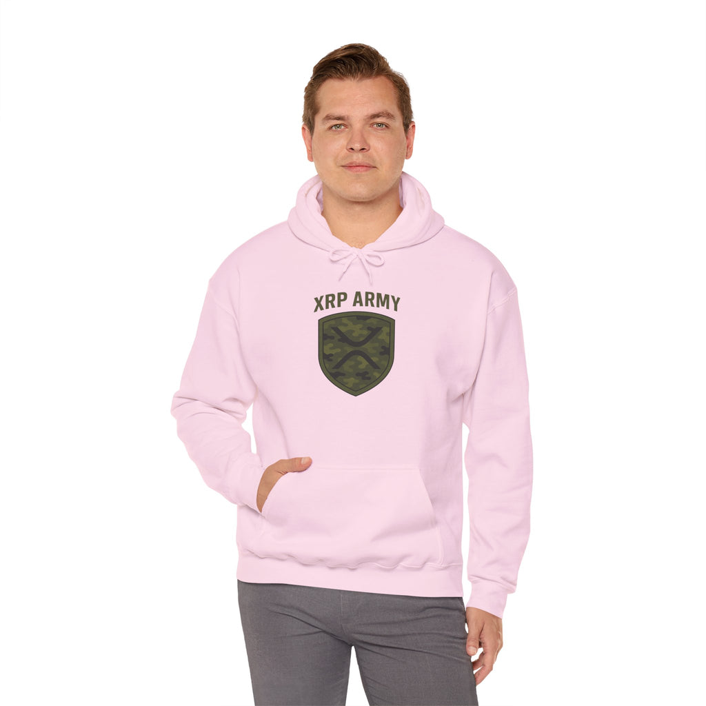 XRP Army Hoodie – Crypto Shield Camouflage Sweatshirt